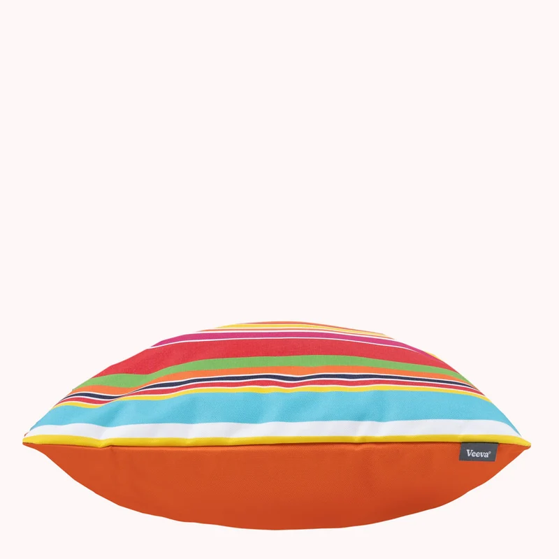 Gestreiftes Indoor-Outdoor Kissen - Technicolor