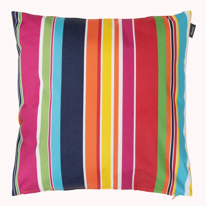 Gestreiftes Indoor-Outdoor Kissen - Technicolor