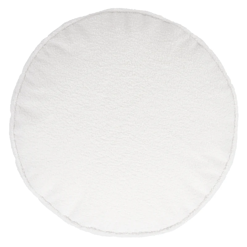Milano Bouclé Runder Hocker - Elfenbein