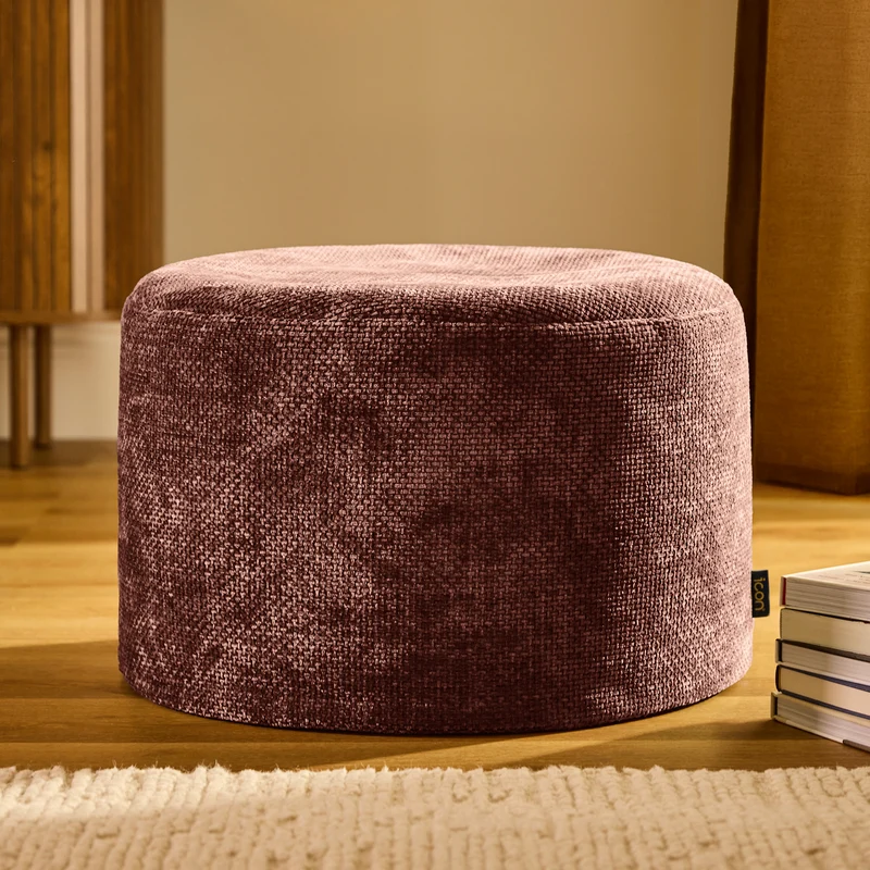Milano Chenille Runder Hocker - Mulberry