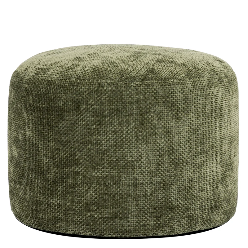 Milano Chenille Runder Hocker - Olivgrün