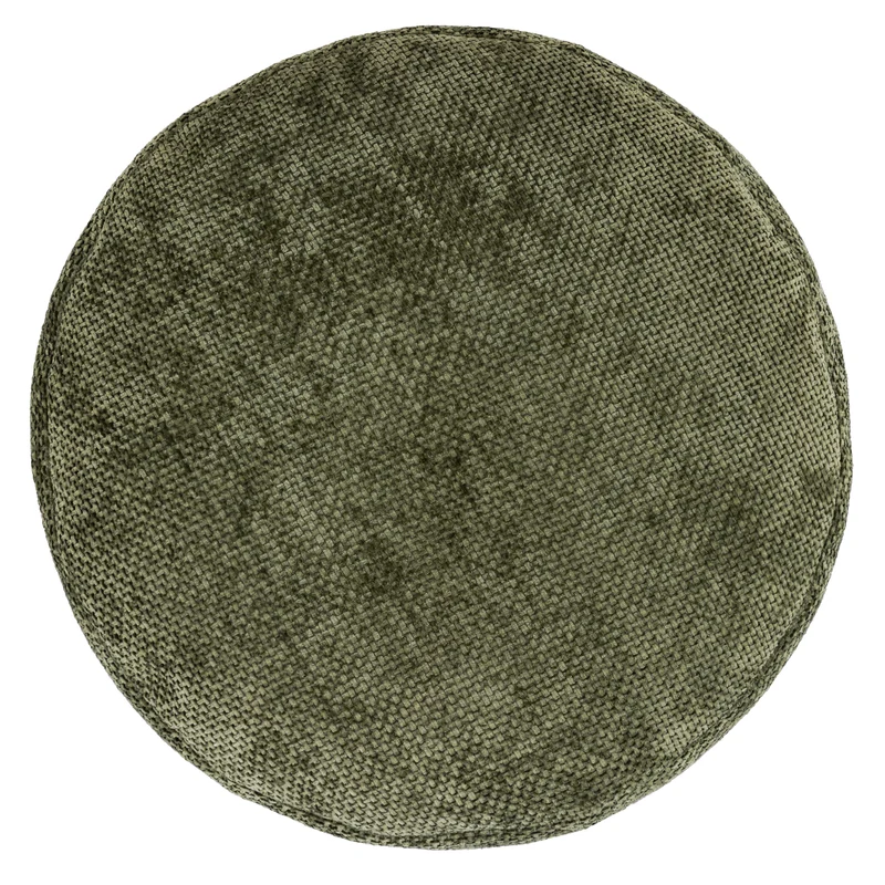 Milano Chenille Runder Hocker - Olivgrün