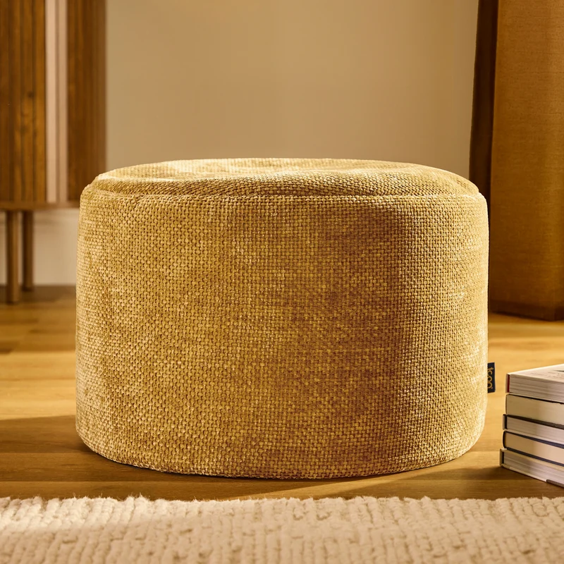 Milano Chenille Runder Hocker - Gold