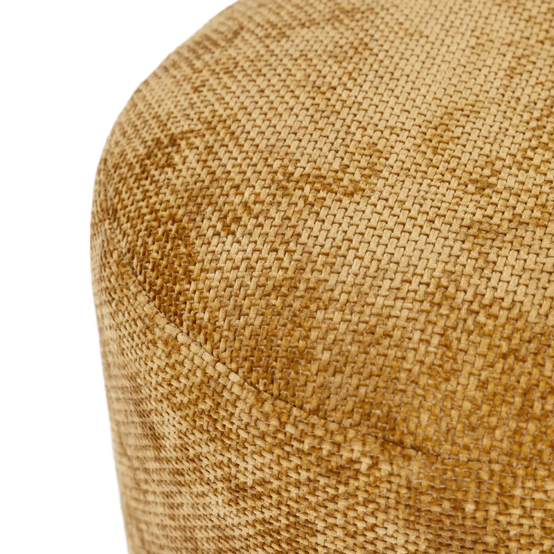 Milano Chenille Runder Hocker - Gold
