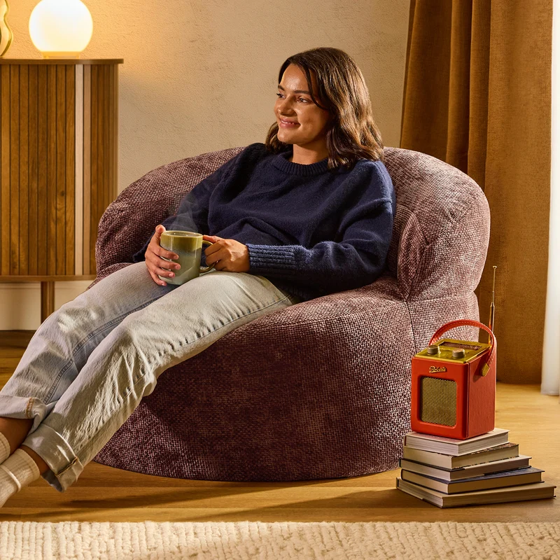 Orb Chenille Akzentsessel Sitzsack - Mulberry