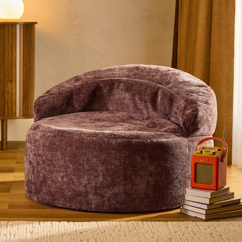 Orb Chenille Akzentsessel Sitzsack - Mulberry