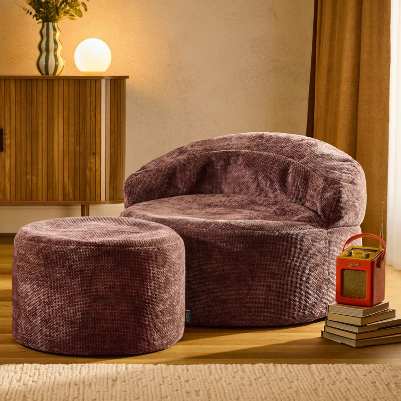 Orb Chenille Akzentsessel Sitzsack - Mulberry