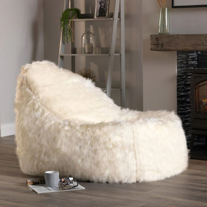 Faux-Fur Traum-Sitzsack - Beige