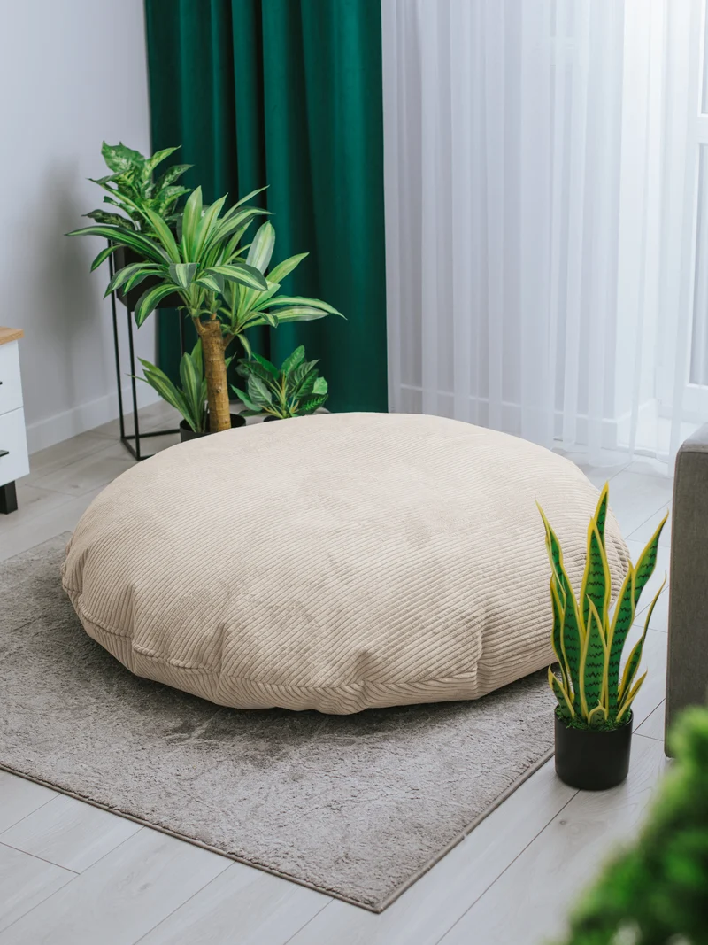 Sitzsack Beanbag Bodenkissen Cord - Sitzsack zum Entspannen im Wohnzimmer, auf der Terrasse und im Garten