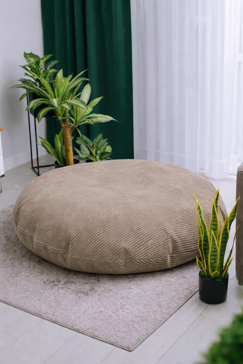 Sitzsack Beanbag Bodenkissen Cord - Sitzsack zum Entspannen im Wohnzimmer, auf der Terrasse und im Garten