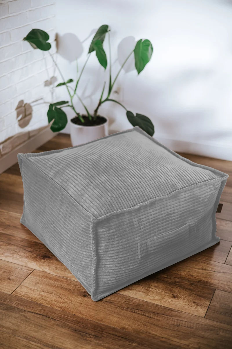 Quadratische Cord-Sitzpouf, ideal für das Kinderzimmer