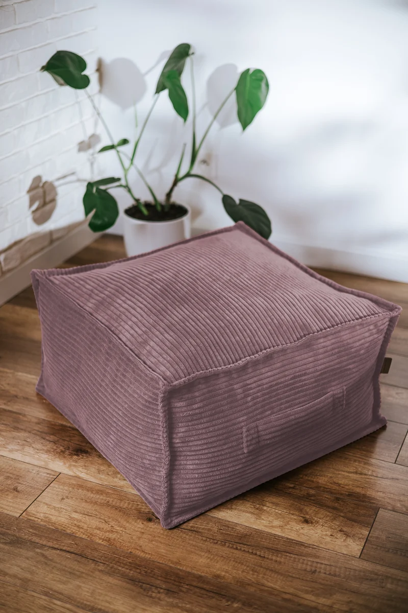 Quadratische Cord-Sitzpouf, ideal für das Kinderzimmer
