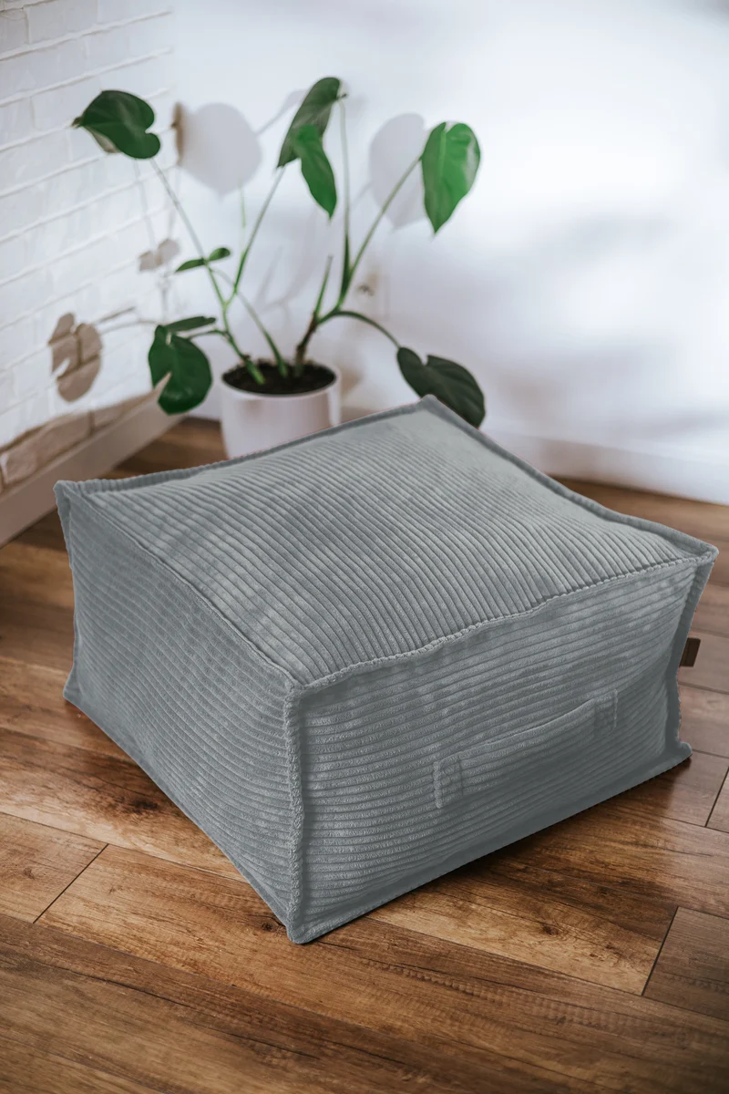 Quadratische Cord-Sitzpouf, ideal für das Kinderzimmer