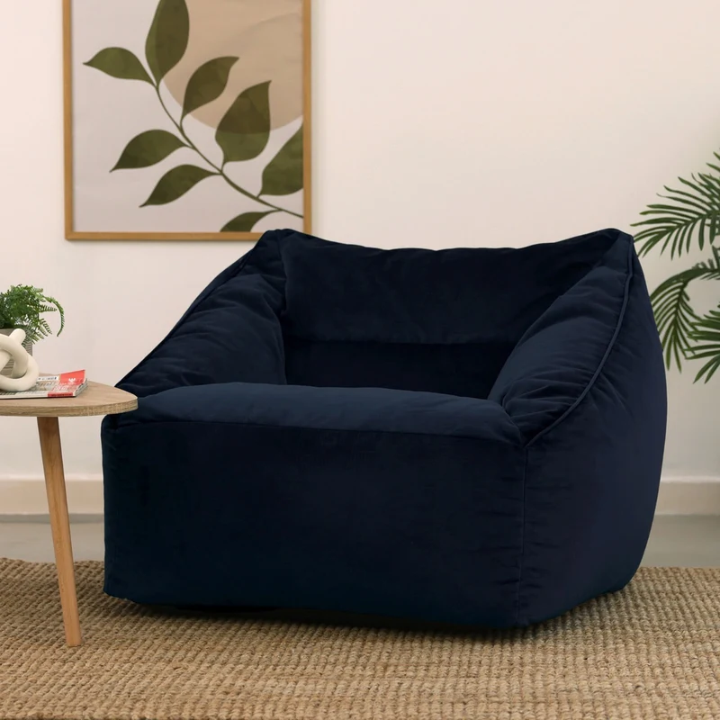 Natalia Sessel-Sitzsack mit Samtbezug, Mitternachtsblau