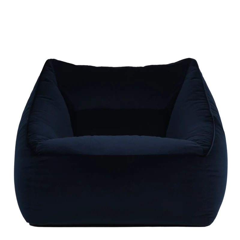Natalia Sessel-Sitzsack mit Samtbezug, Mitternachtsblau