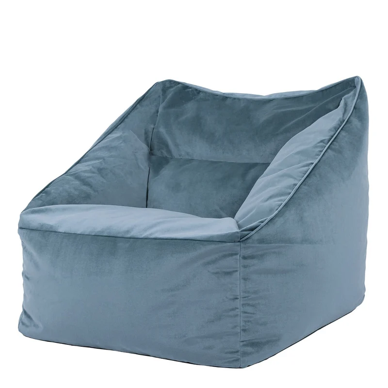 Natalia Sessel-Sitzsack mit Samtbezug, Hellblau