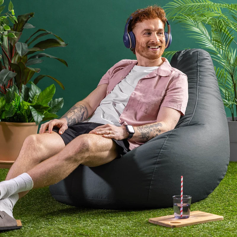 Recliner Sitzsack für den Innen- und Außenbereich, Dunkelgrau