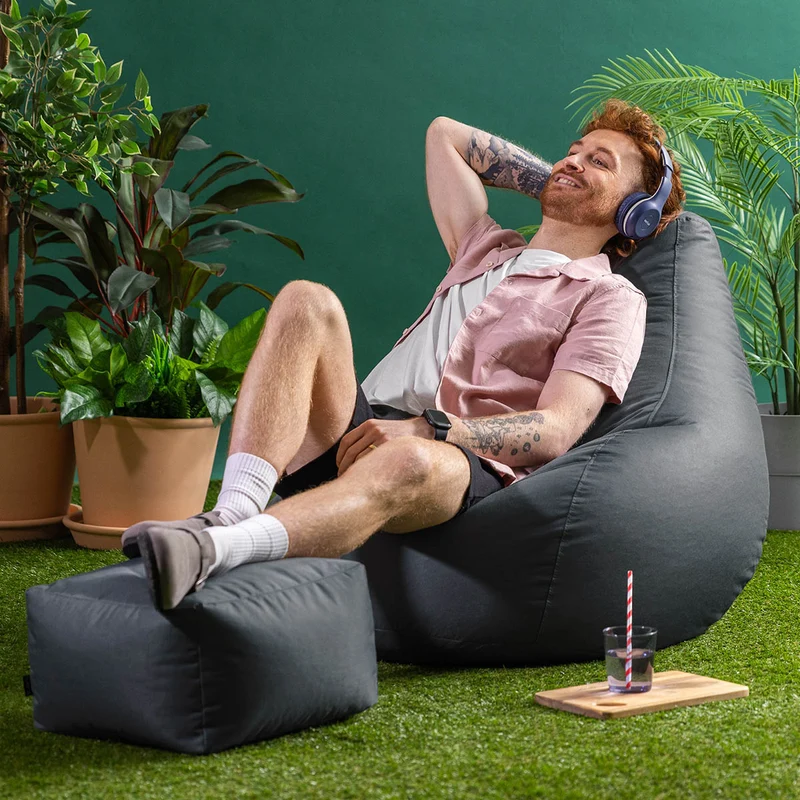 Recliner Sitzsack für den Innen- und Außenbereich, Dunkelgrau