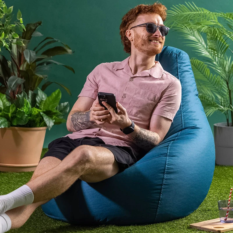 Recliner Sitzsack für den Innen- und Außenbereich, Blaugrün