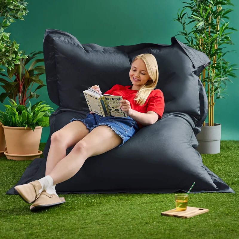 Bazaar Bag® Riesiger Indoor- & Outdoor-Sitzsack – Schiefergrau