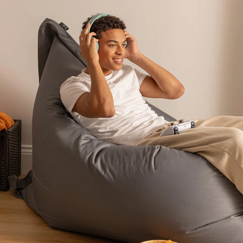 Bazaar Bag® Riesiger Indoor- & Outdoor-Sitzsack – Schiefergrau