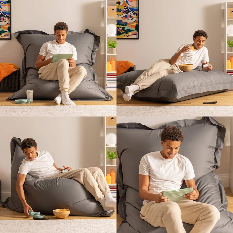 Bazaar Bag® Riesiger Indoor- & Outdoor-Sitzsack – Schiefergrau