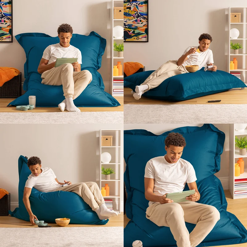 Bazaar Bag® Riesiger Sitzsack für drinnen und draußen – Petrol