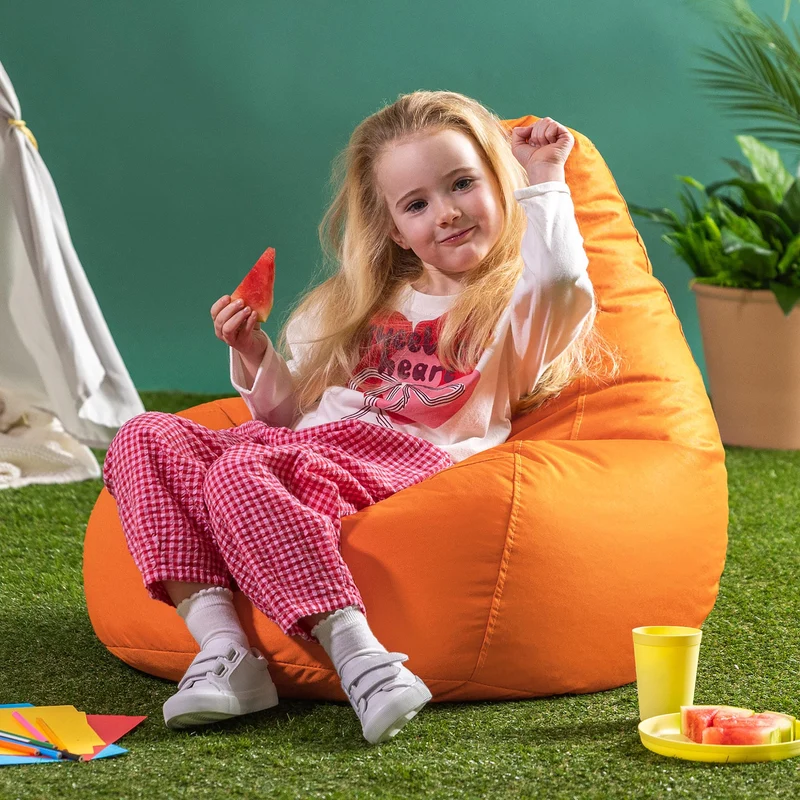 Sitzsack Dalton Indoor-Outdoor mit hoher Rückenlehne für Kinder – Burnt Orange