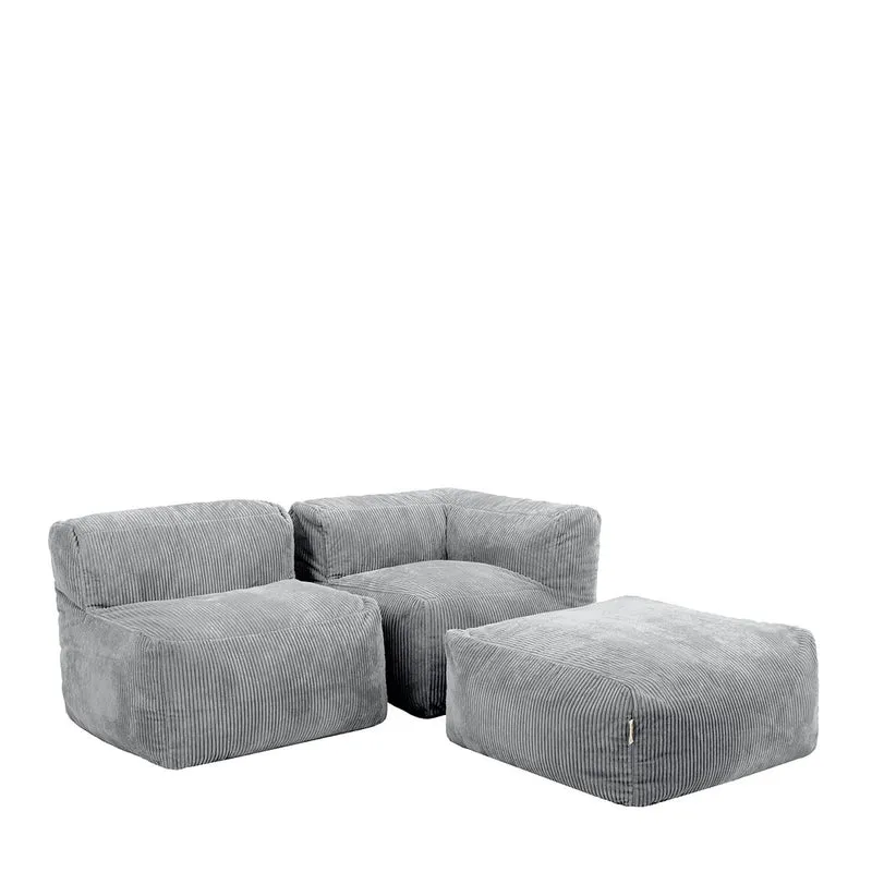 Zen Modulares Sofa, Jumbo Cord, Hellgrau