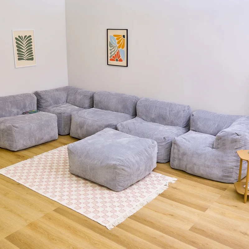 Zen Modulares Sofa, Jumbo Cord, Hellgrau