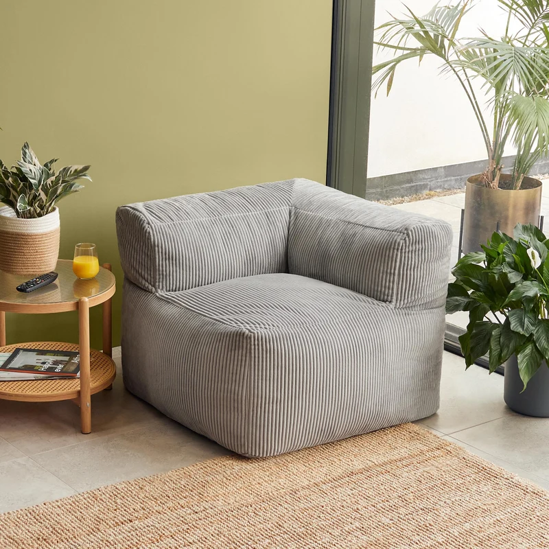 Zen Modulares Sofa, Jumbo Cord, Hellgrau