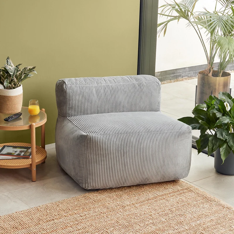Zen Modulares Sofa, Jumbo Cord, Hellgrau