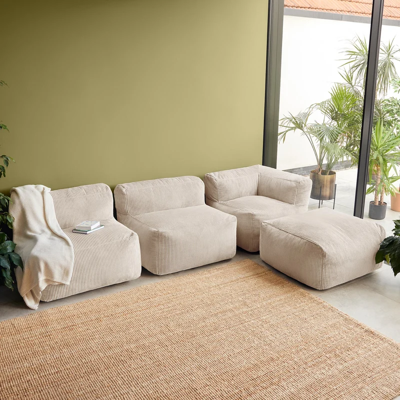Zen Modulares Sofa, Jumbo Cord, Stein