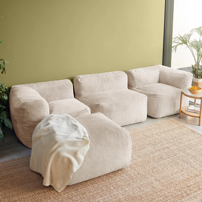 Zen Modulares Sofa, Jumbo Cord, Stein
