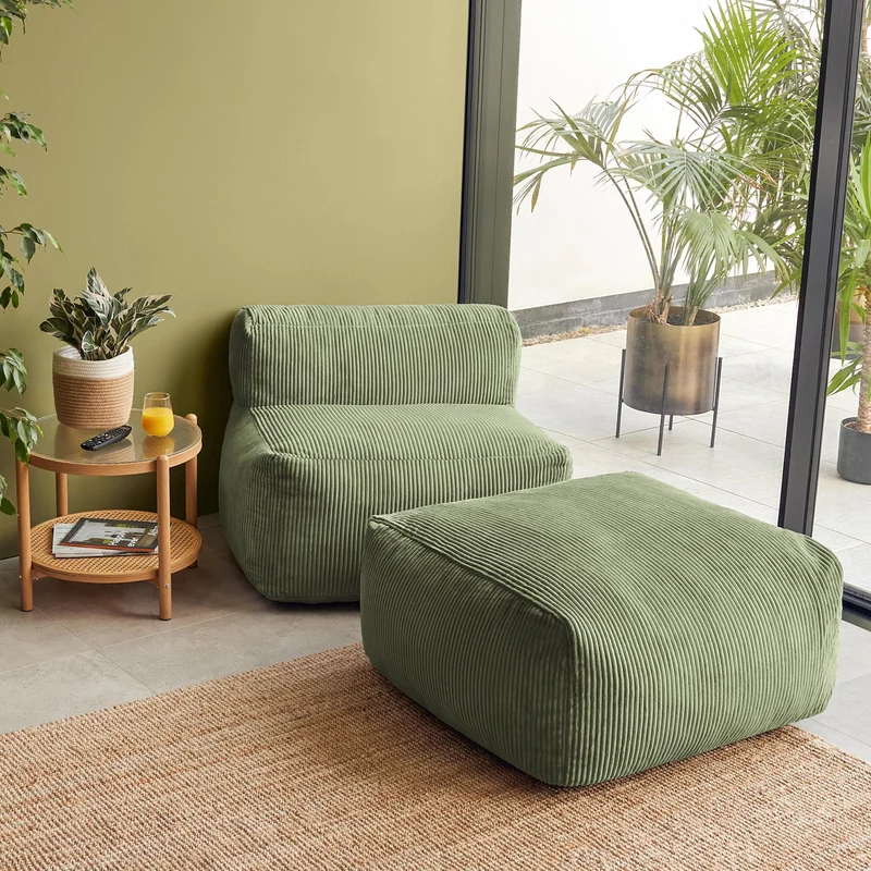 Zen Modulares Sofa, Jumbo Cord, Salbeigrün