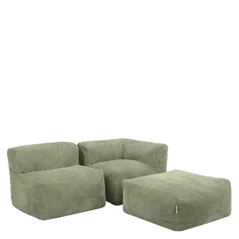 Zen Modulares Sofa, Jumbo Cord, Salbeigrün