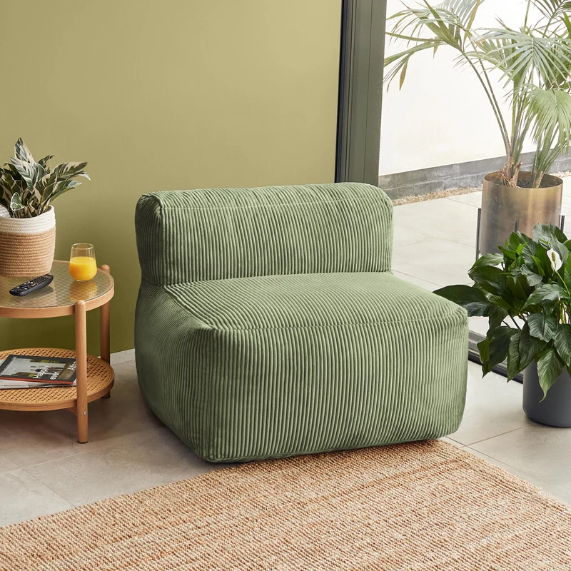 Zen Modulares Sofa, Jumbo Cord, Salbeigrün