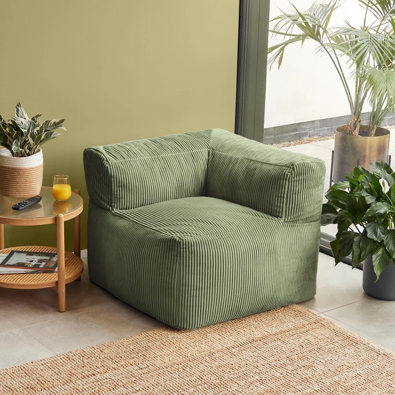 Zen Modulares Sofa, Jumbo Cord, Salbeigrün