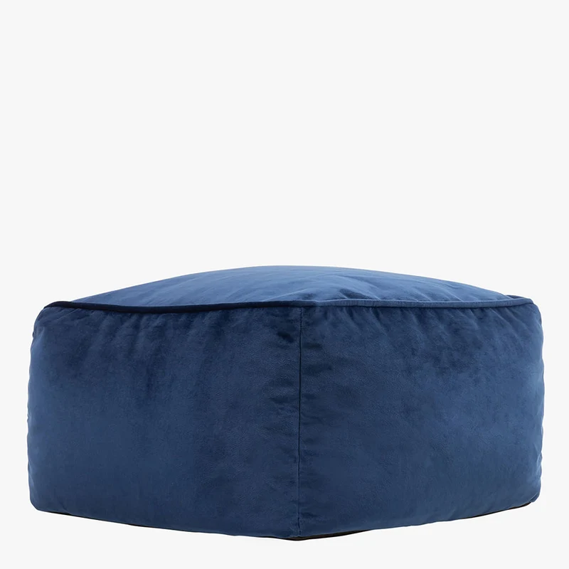 Amara Samt-Sitzhocker – Marineblau