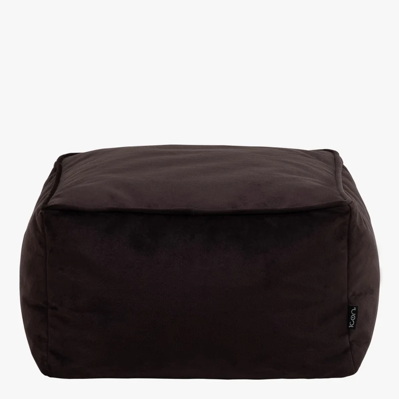 Amara Samt-Hocker quadratisch - Braun