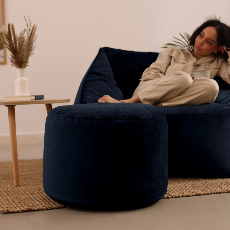 Milano Samt-Hocker, Mitternachtsblau