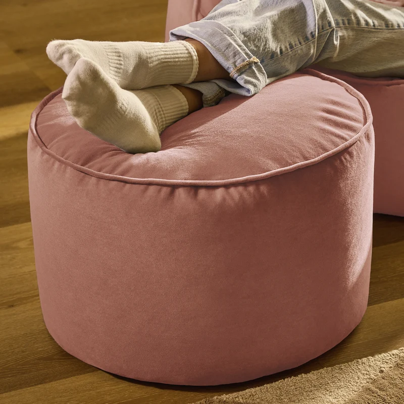 Milano Samt-Pouffe-Hocker – Rosa