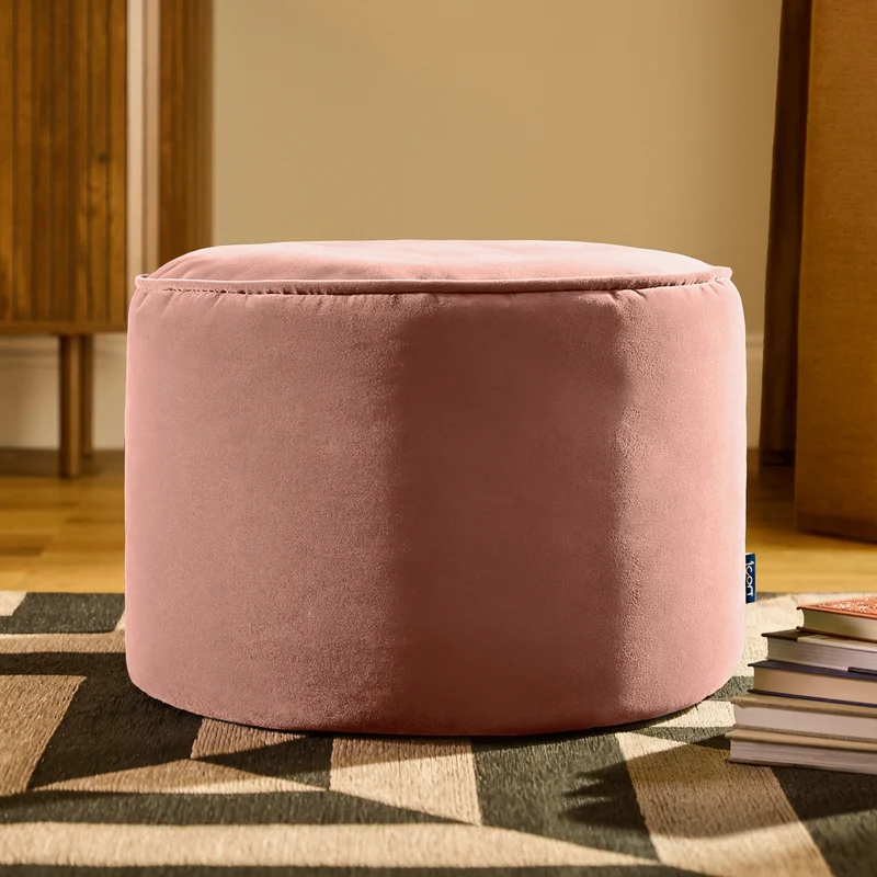 Milano Samt-Pouffe-Hocker – Rosa