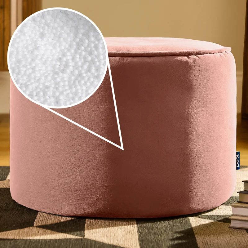 Milano Samt-Pouffe-Hocker – Rosa