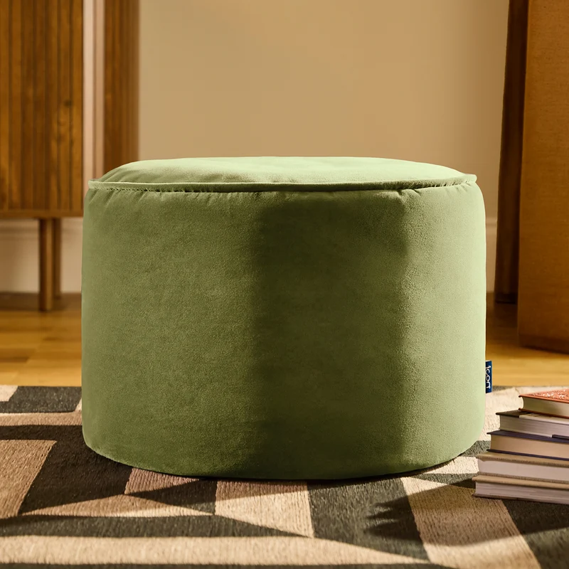 Milano Samt-Sitzpouf – Olive