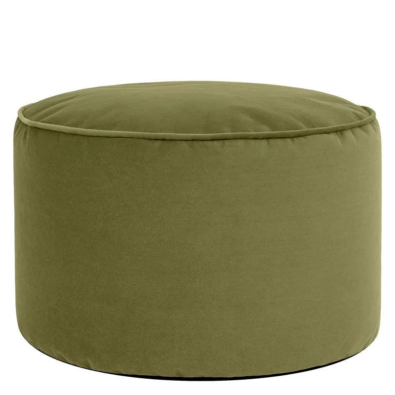 Milano Samt-Sitzpouf – Olive