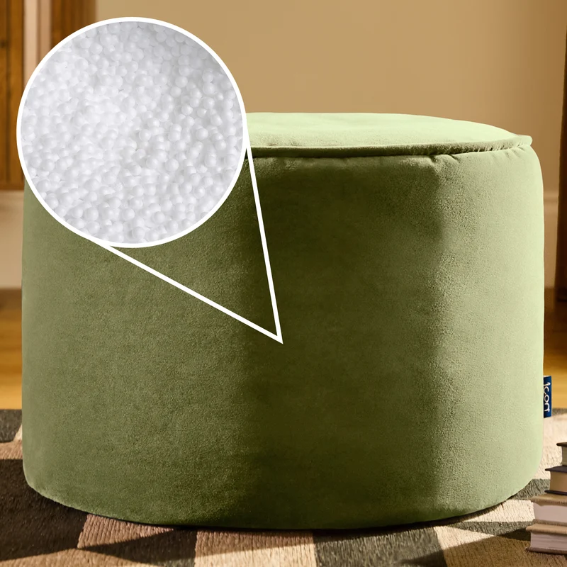 Milano Samt-Sitzpouf – Olive