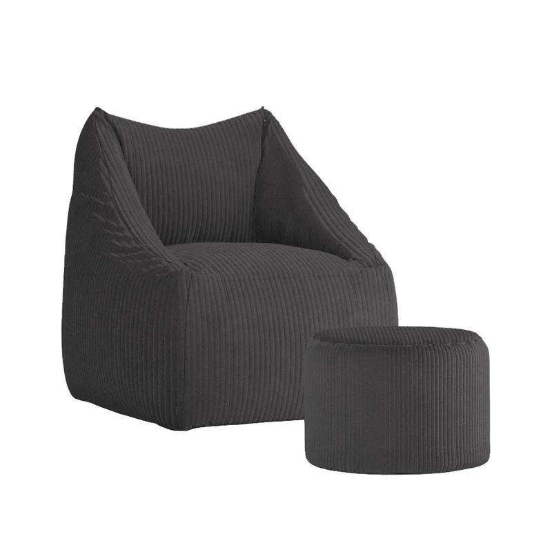 Sitzsack aus Cord Sitzkissen Bodenkissen Sessel Gartenkissen mit Rückenlehne