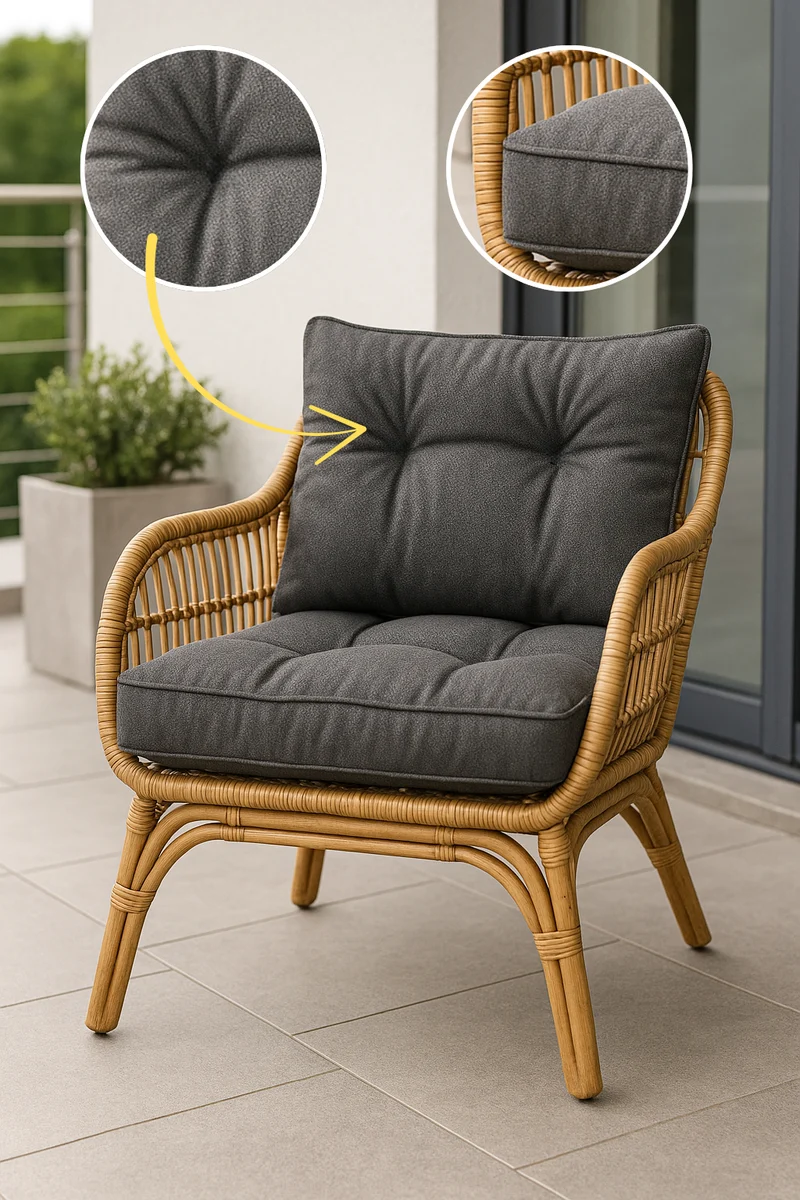Rattan-Möbelkissen Loungekissen Gesteppt