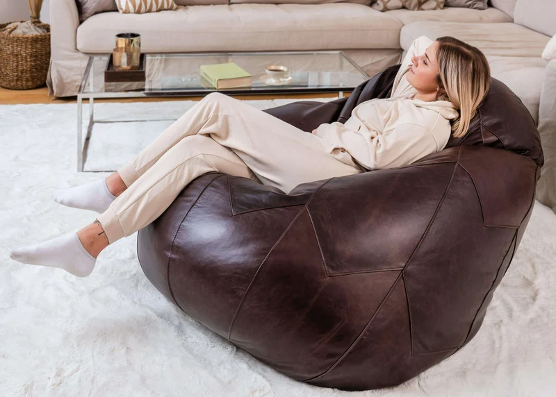Sitzsack aus Leder Premium, Groß - Bahia